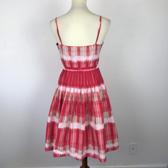 BCBG Max Azria Pleated Belted Fit Flare Dress - Picture 7 of 8